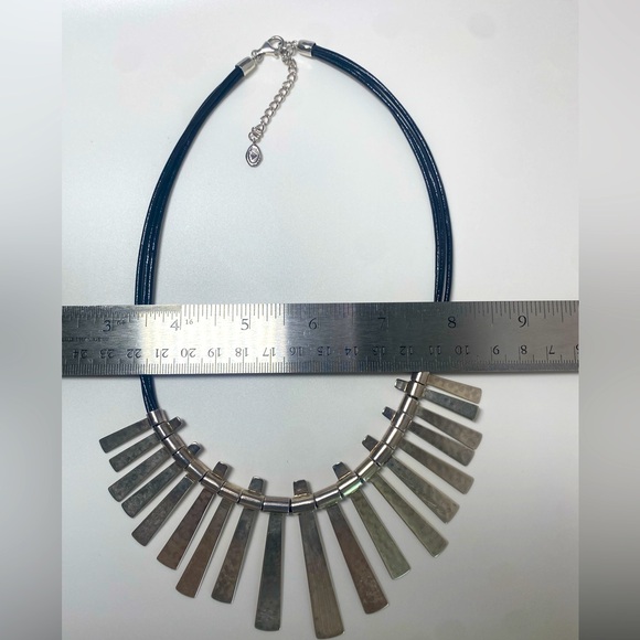 Silpada Vintage Bold Sterling Silver & Leather “NOD TO MOD” Statement Necklace - Picture 15 of 16